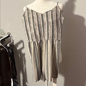 Cupshe Black and Tan Striped Romper